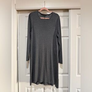 Eileen Fisher Merino Wool Minimalist Sweater Dress Asymmetrical Hem XL